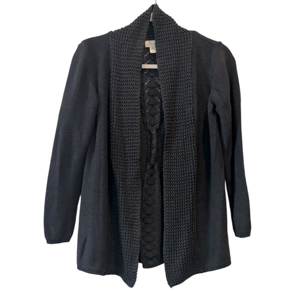LUCY AND LAUREL CHARCOAL GRAY CARDIGAN WITH INTERESTING BACK SZ Medium - Picture 1 of 12